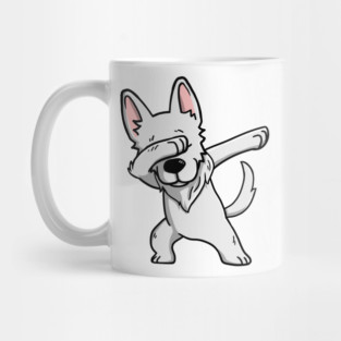 White German Shepherd Dabbing Mug