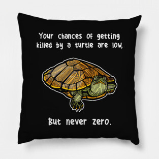 Red-Eared Slider Turtle Never Zero Pillow