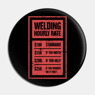 Welding Hourly Rate | Funny Welder Gift Pin