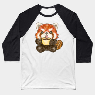 Red panda coffee time Baseball T-Shirt
