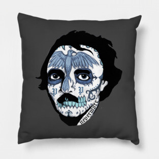 Edgar Allan Sugar Skull Pillow