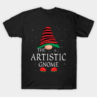 Artistic Gnome Family Matching Christmas Funny Gift Pajama T-Shirt