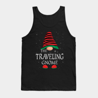 Traveling Gnome Family Matching Christmas Funny Gift Pajama Tank Top