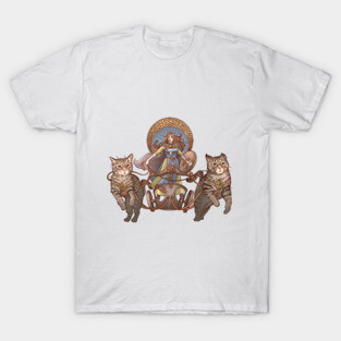 Frey Driving Her Cat Chariot T-Shirt
