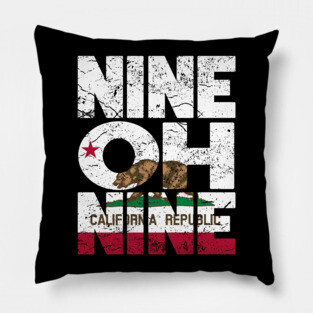 California Area Code 909 California Republic Flag Pillow