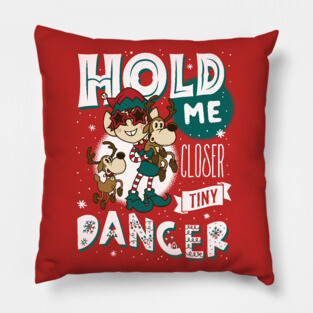 Tiny Dancer - Vintage Cartoon Christmas Elf - Musical Elfton John Pillow