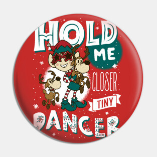 Tiny Dancer - Vintage Cartoon Christmas Elf - Musical Elfton John Pin