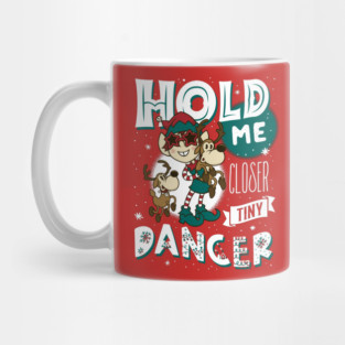 Tiny Dancer - Vintage Cartoon Christmas Elf - Musical Elfton John Mug