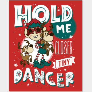 Tiny Dancer - Vintage Cartoon Christmas Elf - Musical Elfton John Posters and Art