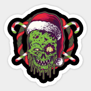 Creepy Santa Skull Zombie Christmas Skull Magnet
