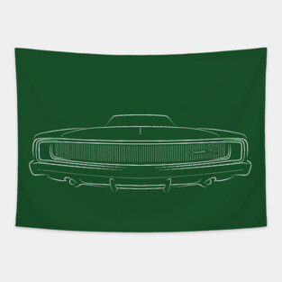 1968 Dodge Charger R/T - front stencil, white Tapestry