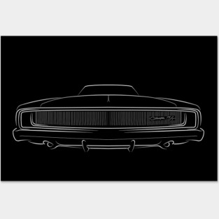 1968 Dodge Charger R/T - front stencil, white Posters and Art