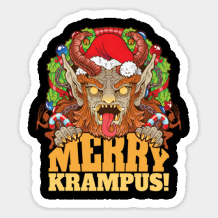Merry Krampus Santa Creepy Christmas Horror Sticker