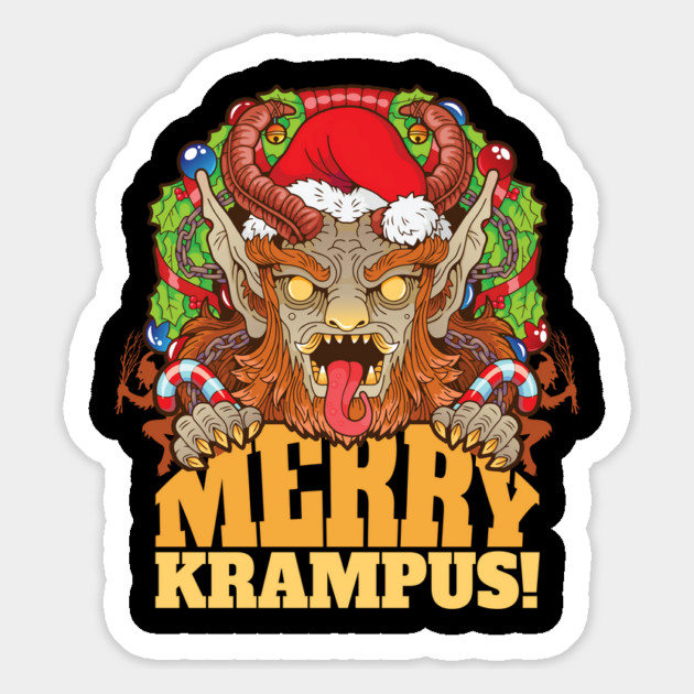Merry Krampus Santa Creepy Christmas Horror Magnet by creative