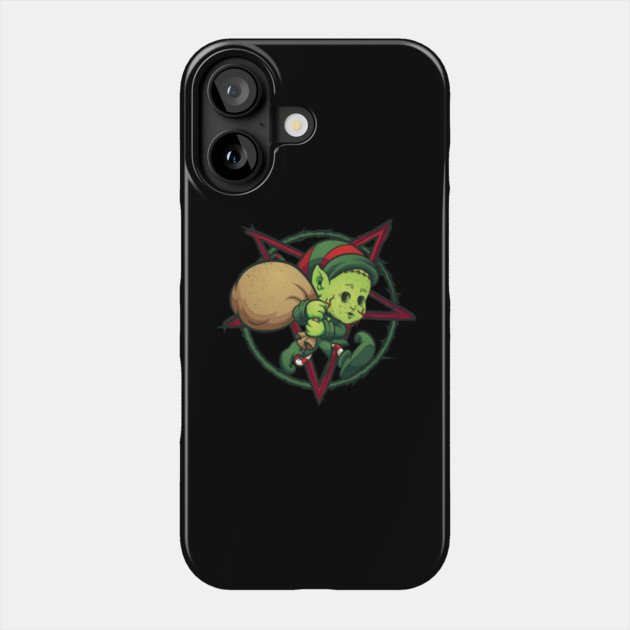 Evil Zombie Elf Creepy Christmas Horror Phone Case by creative