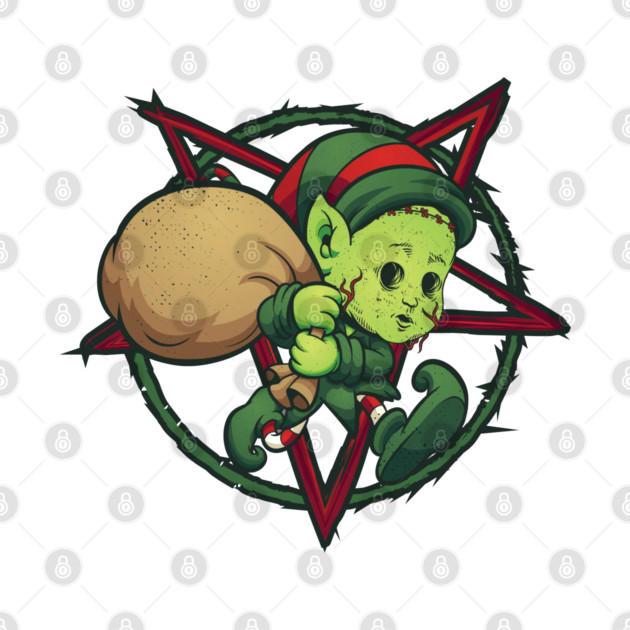 Evil Zombie Elf Creepy Christmas Horror by creative