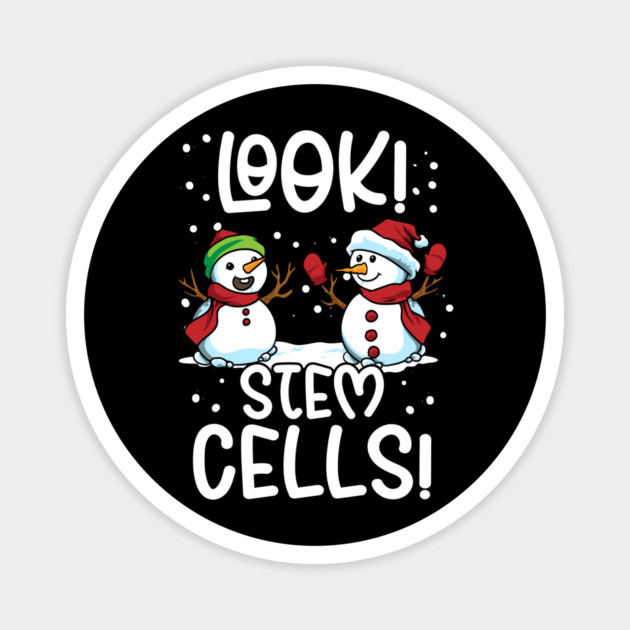 Look! Stem Cells! Hilarious Snowmen Biology Pun Magnet by creative