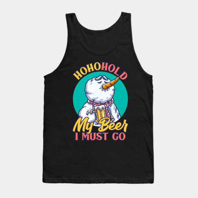 Ho Ho Hold My Beer Christmas Drinking Snowman funny Xmas Tank Top by creative