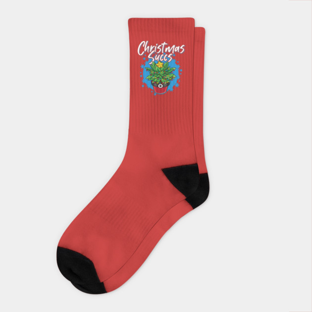 Christmas Succs Hilarious Xmas Succulents Pun Socks by creative