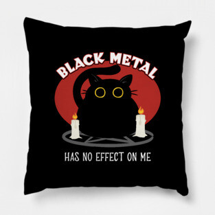 Black Metal Cat Pillow