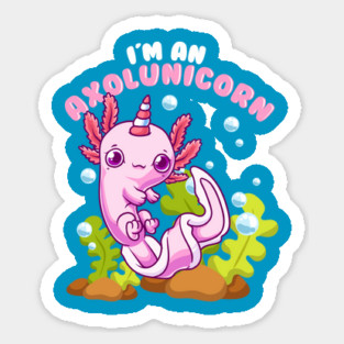 Funny Axolotl Unicorn Lover Mexican Salamander Sticker