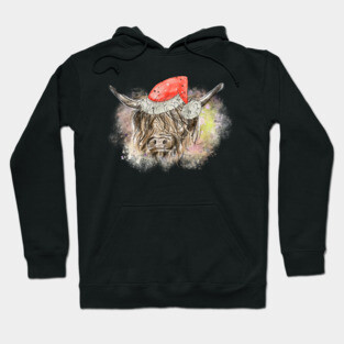 Christmas Highland Cow Hoodie
