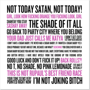 Rupaul's Drag Race Quotes (black text) Posters and Art