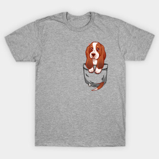 Pocket Cute Basset Hound Puppy T-Shirt