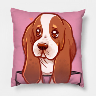 Pocket Cute Basset Hound Puppy Pillow