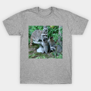 Raccoon Mom with 4 Kits T-Shirt