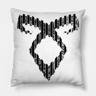 Shadowhunters rune / The mortal instruments - Angelic power rune (lines divided with metallic flowers texture) - Clary, Alec, Jace, Izzy, Magnus - Mundane Pillow