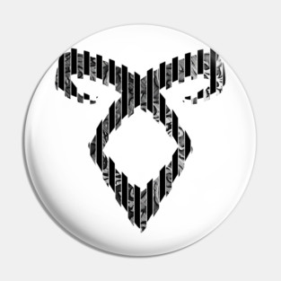 Shadowhunters rune / The mortal instruments - Angelic power rune (lines divided with metallic flowers texture) - Clary, Alec, Jace, Izzy, Magnus - Mundane Pin