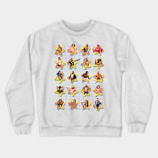 Retro Pro Wrestling Stars Crewneck Sweatshirt