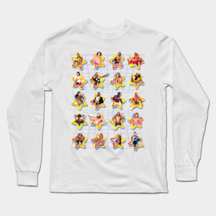 Retro Pro Wrestling Stars Long Sleeve T-Shirt