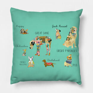 Dogs Collage Pillow