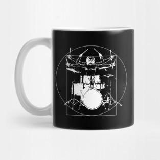 Drummer Vitruvian Man - Drum Player & Drum Set Art Parody Mug