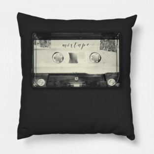 Negative Retro Cassette Tape Pillow