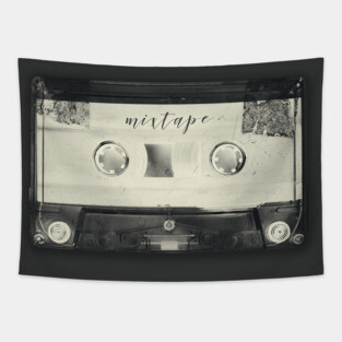 Negative Retro Cassette Tape Tapestry