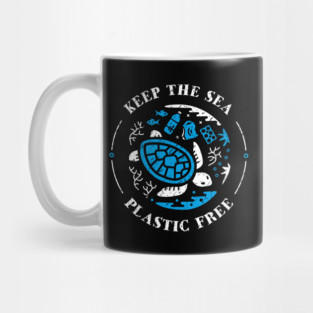 Keep the Sea Plastic Free Underwater Scene Mug