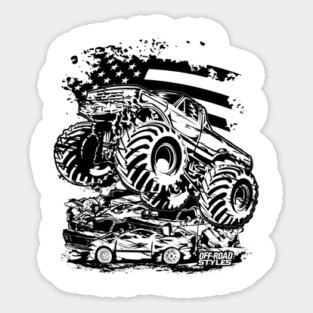 USA FLAG MONSTER TRUCK Sticker