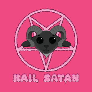 Cute Goat says Hail Satan T-Shirt