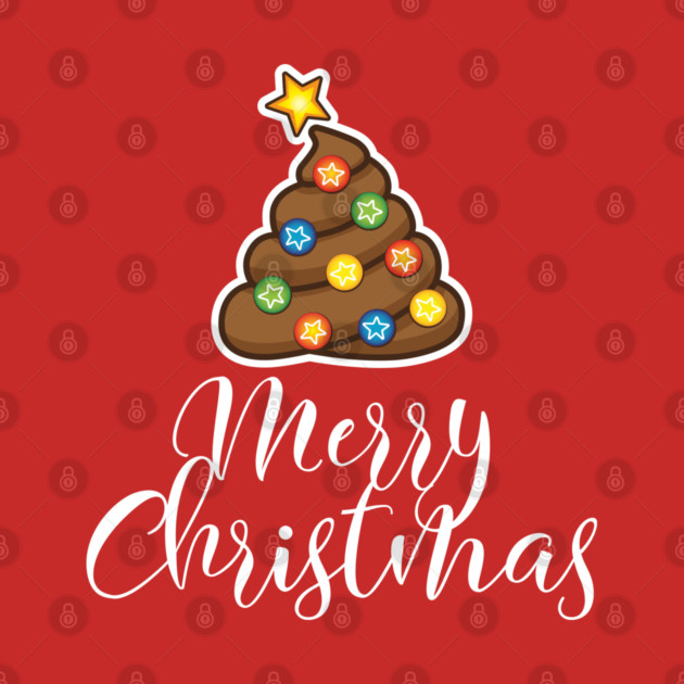 Merry Christmas Poop Emoji Christmas Tree by RobiMerch