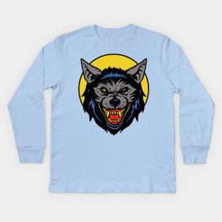 Retro Werewolf Kids Long Sleeve T-Shirt
