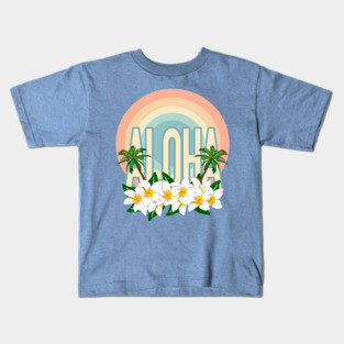 Aloha hawaiian tropical flowers Kids T-Shirt