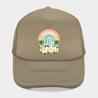 Aloha hawaiian tropical flowers Hat