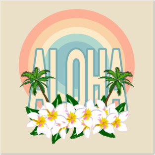 Aloha hawaiian tropical flowers Posters and Art