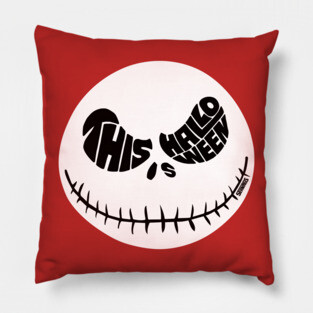 Jack Skellington white circle Pillow