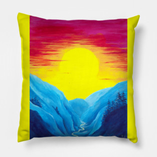 Pink, Yellow And Blue 2021 Pillow