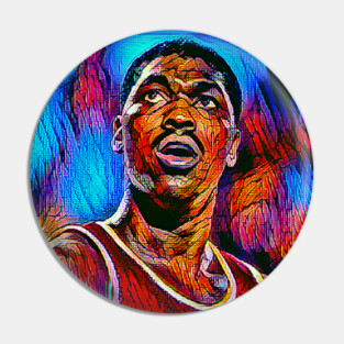 Hakeem Olajuwon-  CARTON ART -  Basketball  gifts vintage Retro Rainbow quotes for BOYS AND dad Pin