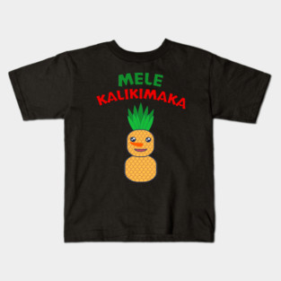 Mele Kalikimaka Hawaii Christmas Snowman Pineapple Kids T-Shirt